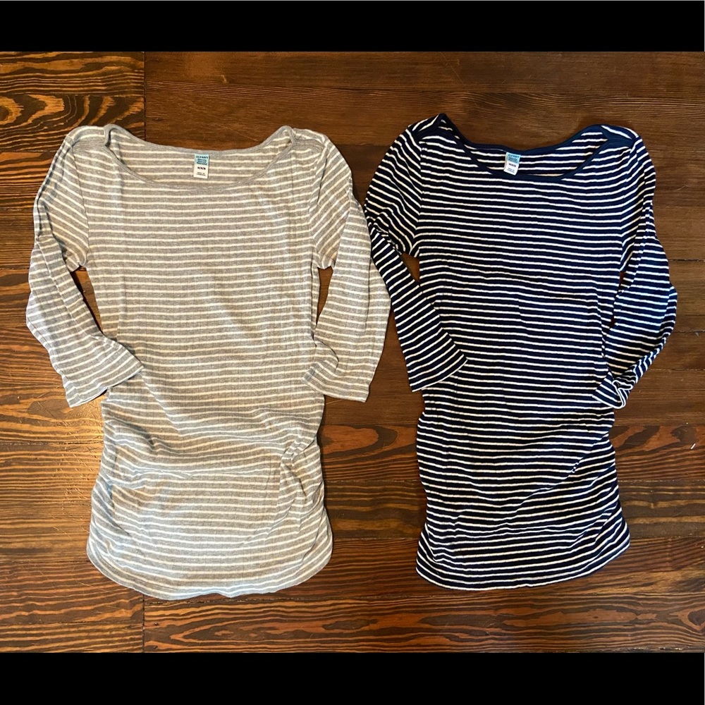 Old Navy Maternity Side-Ruched Striped Tops